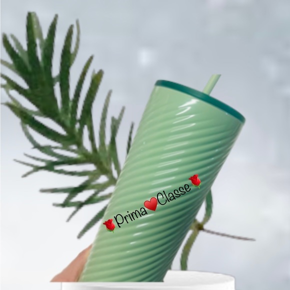 Starbucks Mint Green Swirl Cup Stainless Steel Cold Tumbler 24oz Insulated New - Picture 8 of 15